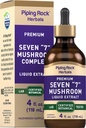 Piping Rock Mushroom Kompleksi Sıvı Merdivenler | 4 Fl Oz | 7 in 1 | Maitake, Shiitake, Reishi, Chaga, Cordyceps, Lion's Mane & Oyster Mushrooms | Vegetarian Tincture | Non-GMO, Gluten Free