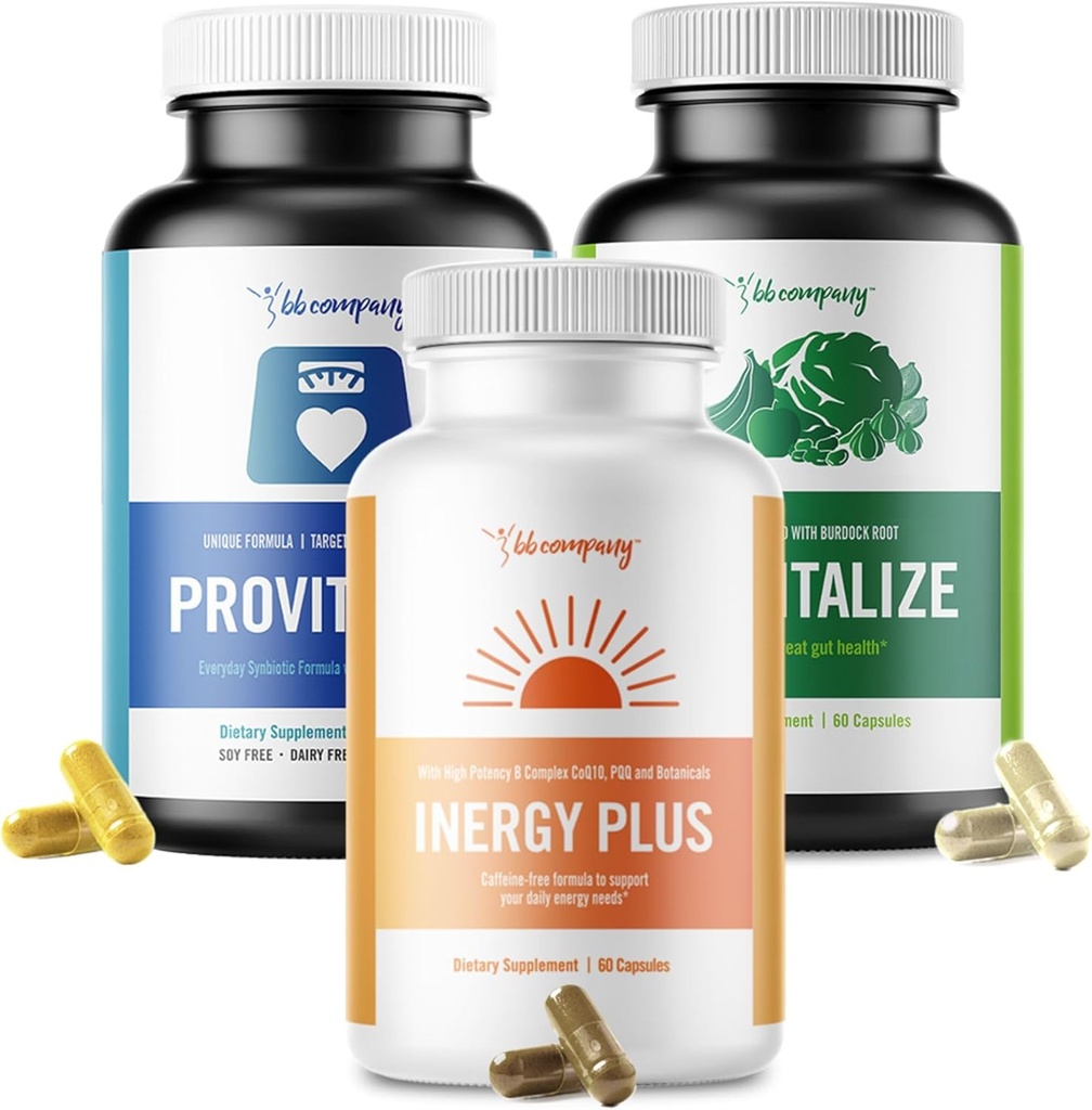 BB Company Menokit Bundle | Menopause Vitamins - Soothes Joint Aches, Boosts Energy, Mental Clarity, Gut Health | Provitalize, Previtalize & inergyPLUS | Value Bundle | Packaging Vary | 30 Day Supply