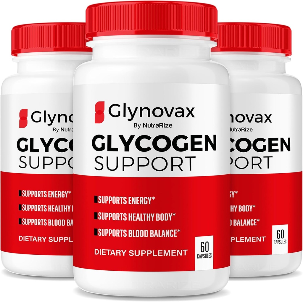 NutraRize (3 Pack) Glynovax Pills, Glynovax Glycogen Support Formula, All Natural Supplement to maintain Health Stable Levels, Resmi Glyno Vax Yorumlar (180 Capsules)