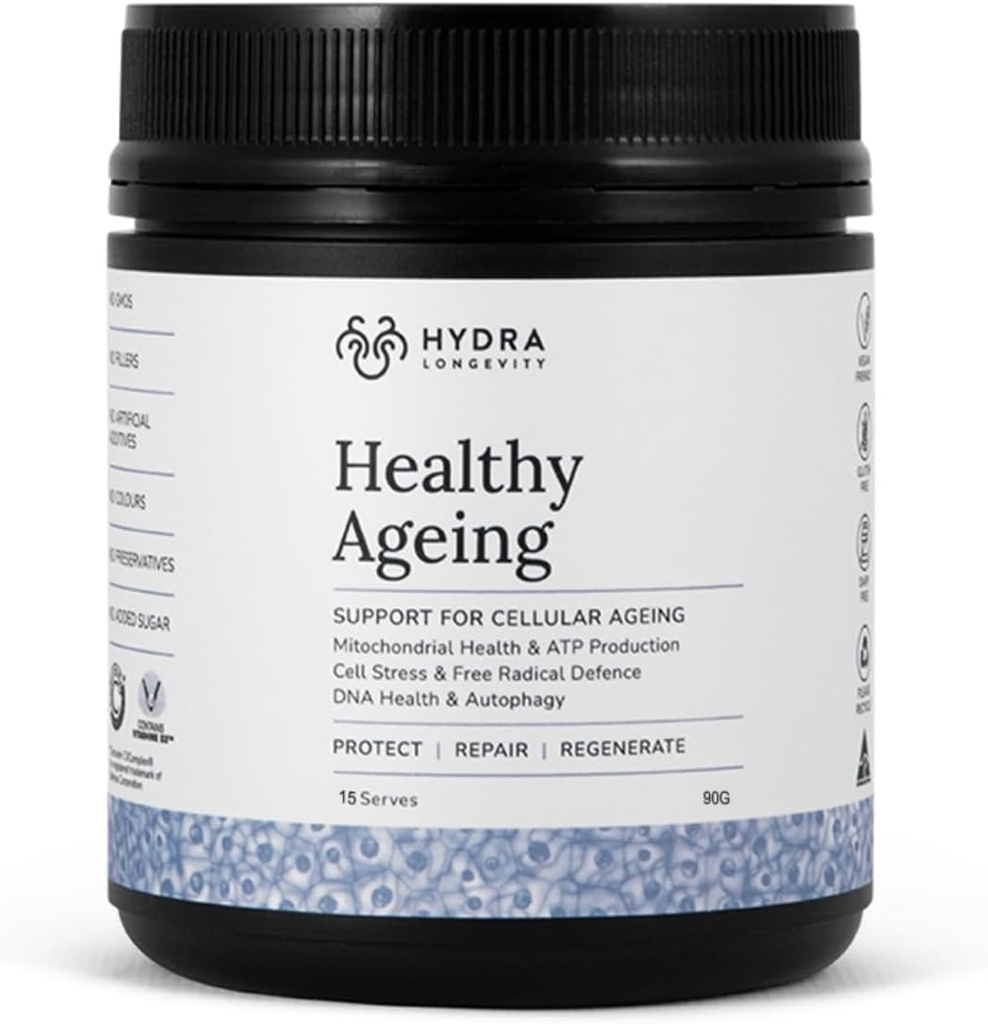 Sağlıklı Ageing Supplement Toz, Anti-Ageing Effects, Contains Quercetin, Resveratrol ve Nrf2 Activators, Antisoxy Rich Nutrient-Dense, Non-GMO, Vegan (90 Grams (15 hizmet)