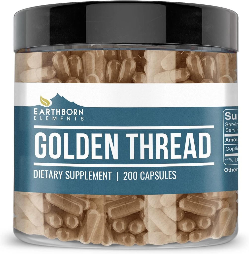 Earthborn Elements Golden Thread 200 Capsules, Pure & Undiled, No Wordss