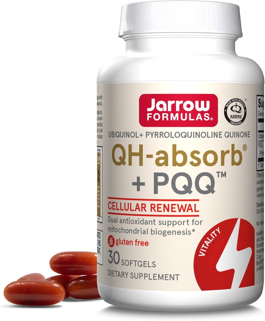 Jarrow Formulas QH-absorb + PQQ - 30 Softgels - Συμπλήρωμα διατροφής Υποστηρίζει Μιτοχονδριακή Βιογένεση, Παραγωγή Ενέργειας & Καρδιαγγειακή Υγεία - Έως 30 Υπηρεσίες