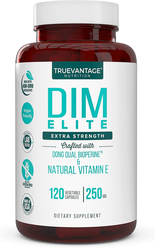 DIM Supplement 250 mg (Diindolylmethane)-Plus Dong Quai, Doğal Vitamin E & BioPerine - Destekler Menopause Relief & Hormonal Acne -Hormone Women ve Men-Veggie Caps