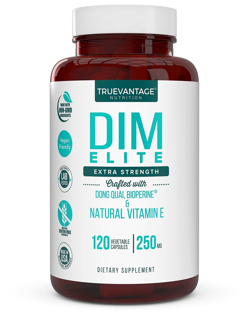 DIM Supplement 250 mg (Diindolylmethane)-Plus Dong Quai, Doğal Vitamin E & BioPerine - Destekler Menopause Relief & Hormonal Acne -Hormone Women ve Men-Veggie Caps
