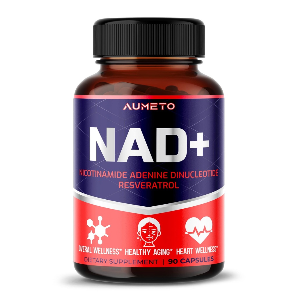 NAD+ 350mg με Trans-Reεσβερατρόλη, Quercetin & Rhodiola – Κυτταρική Ενέργεια, Υγιεινή Γήρανση & Καρδιά Ευεξία – 90 Κάψουλες – Μη ΓΤΟ, Κατασκευασμένο στις ΗΠΑ
