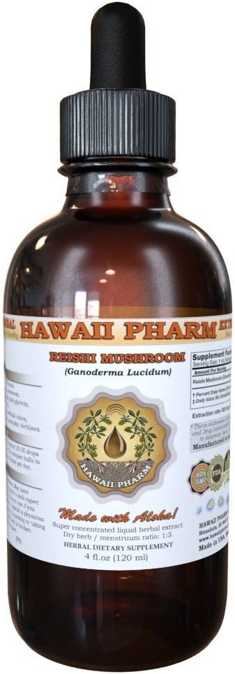 Reishi Liquid Extract - Τονωτικό των αυτοκρατόρων, Organic Reishi Mushroom (Ganoderma Lucidum) Βάμμα, συμπλήρωμα βοτάνων, Hawaii Pharm, Made in USA, 2 fl.oz