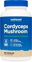 Nutricost Cordyceps Mushroom Capsules 1100 mg, 90 Serv - CCOF Organik, Gluten Free, 550 mg Per Capsule (180 Capsules) ile Yapıldı