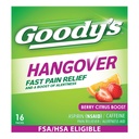 Goody's Hangover Relief Toz, Dual Action Fast Headache Pain Relief with aspirin and Caffeine, Berry Citrus Flavor, 16 Count