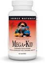 Πηγή Naturals Mega-Kid μασώμενα πολυ-βιταμίνη, σοβαρή διατροφή των παιδιών για τα παιδιά ηλικίας 2-10, φυσικές γεύσεις μούρων - 60 wafers