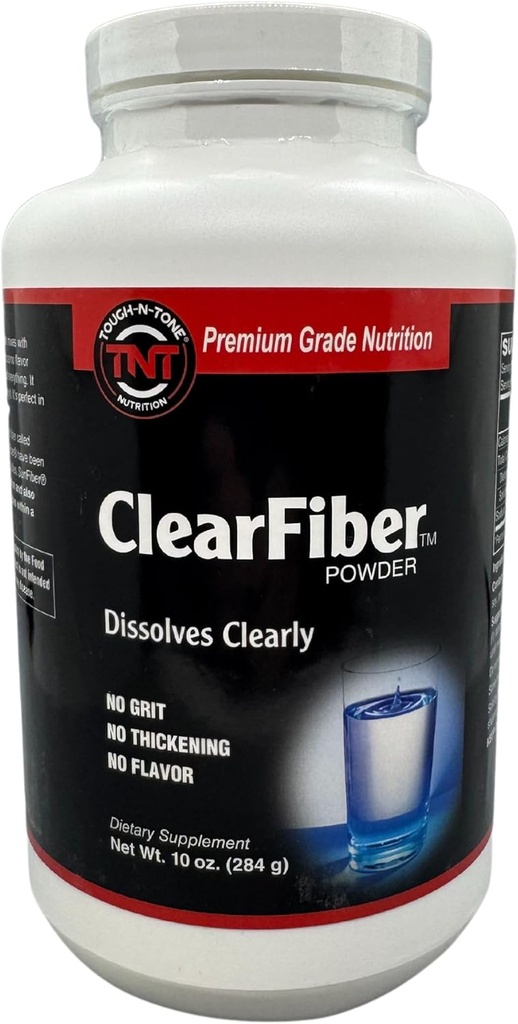 TOUGH-N-TONE ClearFiber Powder – Soluble Fiber with SunFiber® PHGG – Tasteless, Odorless, Non-Thickening – Supports Digestive & Heart Health – Prebiotic