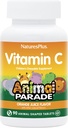 NaturesPlus Animal Parade Vitamin C Children's Chewable - Natural Orange Juice Flavor - 90 Animal-Shaped Tabletler, 4 Paket - Vegan, Vegetarian, Gluten Free - 180 Toplam Hizmetler
