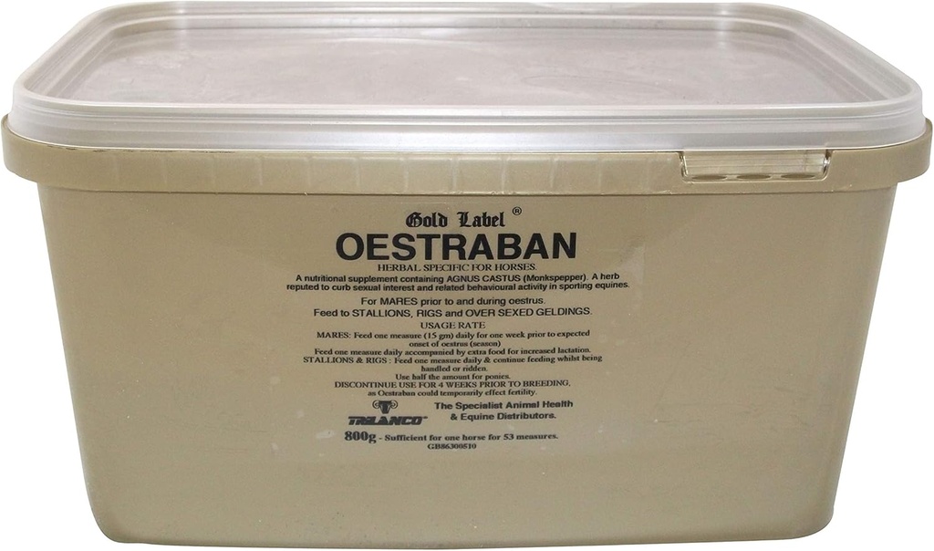 Gold Label Oestraban, συμπλήρωμα αλόγου, διατηρεί ισορροπία ορμονών, 800 Gm