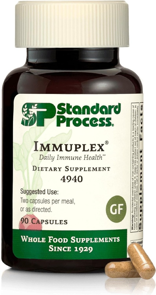 Standart Süreç Inc. Immuplex - Günlük Immune Support Supplement with Folate, Iron, Vitamin C & Vitamin A - Mineral Supplement with Antioksit Malzemeler - 90 Capsules