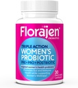 Florajen Women's Complete Triple-Action Prebiotic + Probiotic + Postbiotic for Digestive & Immune Support - Fast-Active Relief from Constipation & Bloating - Χωρίς γλουτένη - Vegan - Μη ΓΤΟ - 30-Count