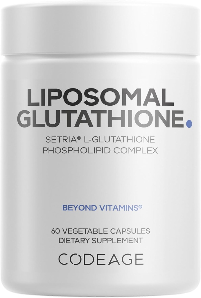 Kodage Liposomal Glutathione Supplement - Pure Reduced Setria L-Glutathione, Liposomal Delivery, Phospholipid Kompleks - Encapsated Glutathione Toz Pills - Vegan, Non-GMO - 60 Capsules