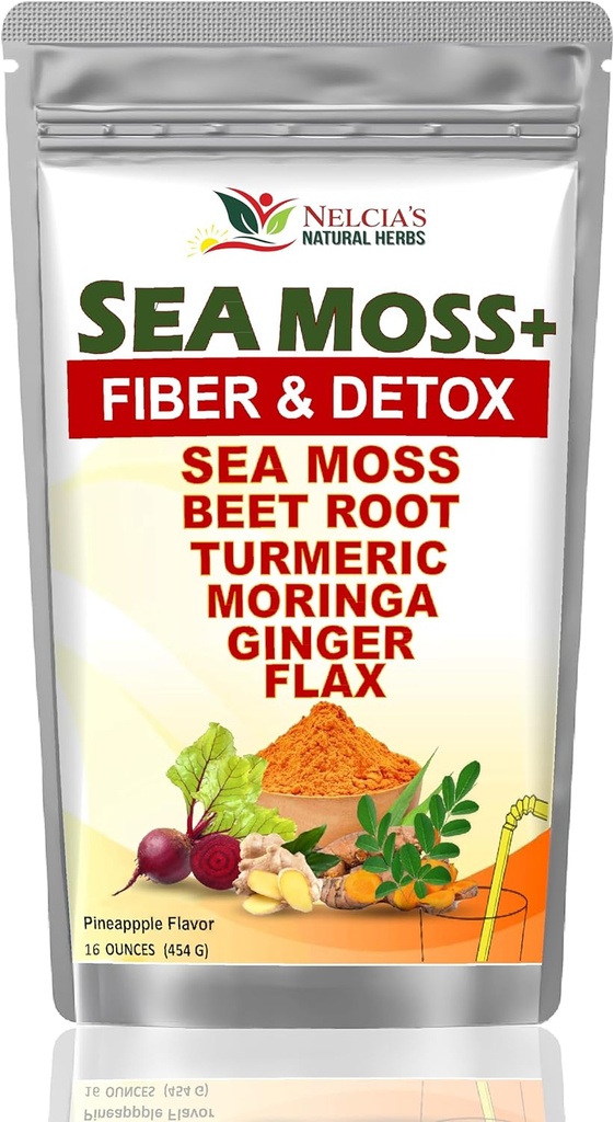 Deniz Moss ve Turmiric Supplement Toz ile Immune desteği, Body Cleanse ve detox ArıtRoot, Moringa, Dandelion, Burdock ve Flax tohumları | 16 ounce (28 hizmet)