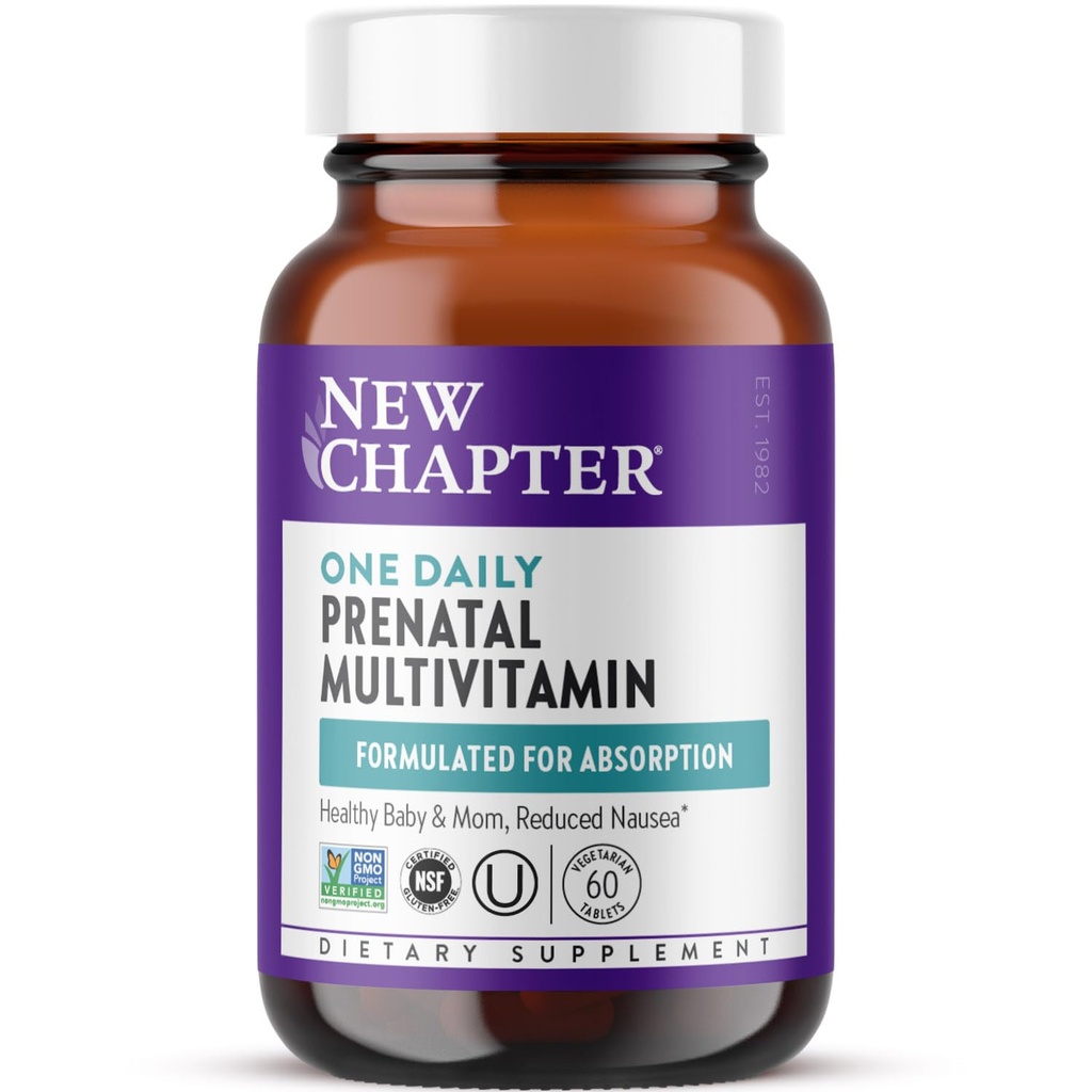 Yeni Bölüm Prenatal Vitaminler, Bir Günlük Prenatal Multivitamin with Metilfolate + Choline for Health Mom & Baby, Gluten Free & Non-GMO, 60