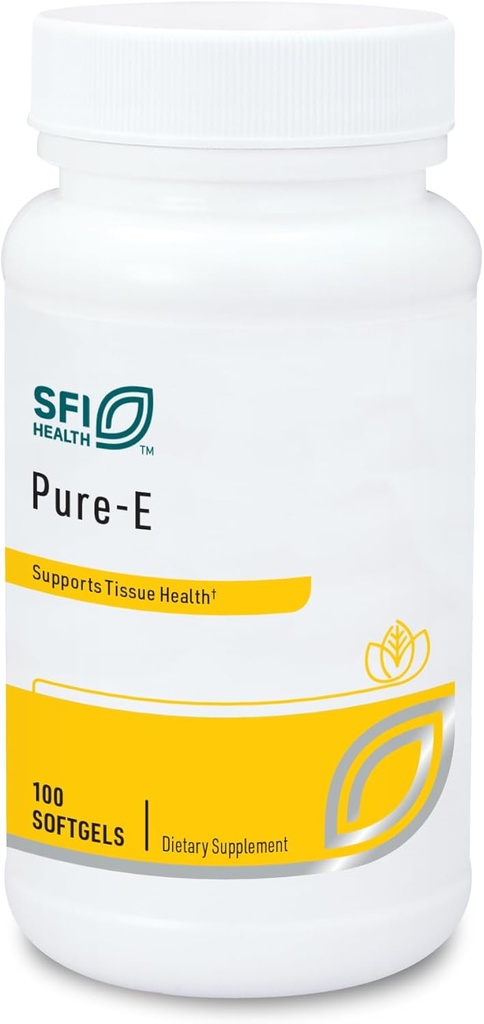 Klaire Labs SFI Health Pure-E - Natural D-Alpha & Mix Tocopherols High in Gamma Tocopherol (100 Softgels)
