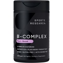 Sports Research® Vitamin B-Complex – Full Spectrum of B Vitamins with Torchated B12 & Folate - Gluten Free · Plant-Based · Non-GMO · Vegan-Friendly Formula - 120 Veggie Softgels