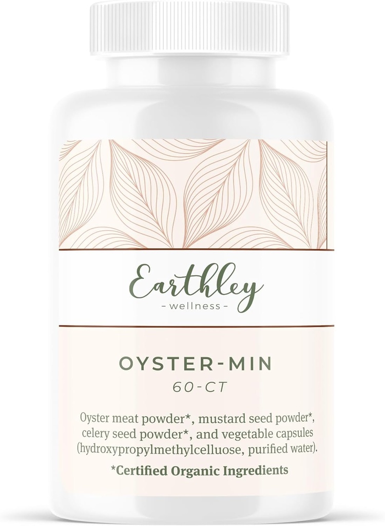 Earthley Wellness, κάψουλες Oyster-Min, φυσικό ψευδάργυρο & συμπλήρωμα ορυκτών, προάγει την ενέργεια & Mood, πλούσια σε αντιοξειδωτικά & αμινοξέα, 100% καθαρό & βιοδιαθέσιμο (60 κάψουλες)