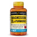 Turmeric ile MASON NATURAL Magnezyum & Vitamin D3, 500 mg Magnezyum, 3000 IU Vitamin D3 ve 150 mg Turmeric, 60 Day Supply Dietary Supplement with 500 mg Magnezyum, 3000 IU Vitamin D3, and 150 mg Turmeric