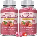 2 πακέτα Vegan 2500Mg Κόλλαγκεν Gummies για γυναίκες κατά της γήρανσης, δέρμα, νύχια μαλλιών, τύπους κολλαγόνου 1 και 3, Biotin, θαλάσσια Μος για άνδρες - Χωρίς ζάχαρη, μη GMO, 120 Counts Collagen Συμπληρώματα Gummies