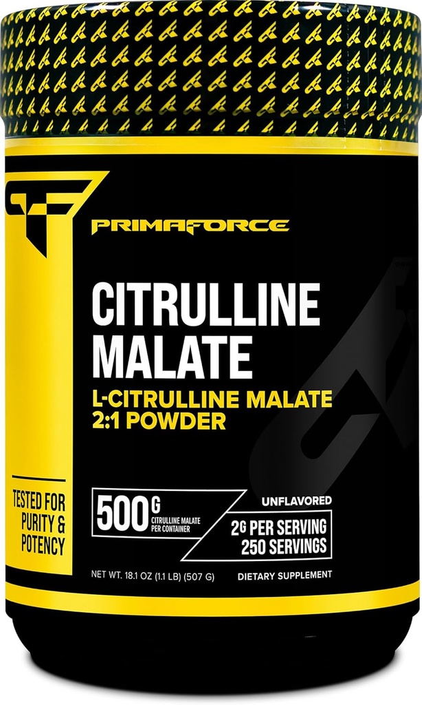 PrimaForce L-Citrulline Malate Toz, Unflavored, 500 Grams - Vegan, Non-GMO