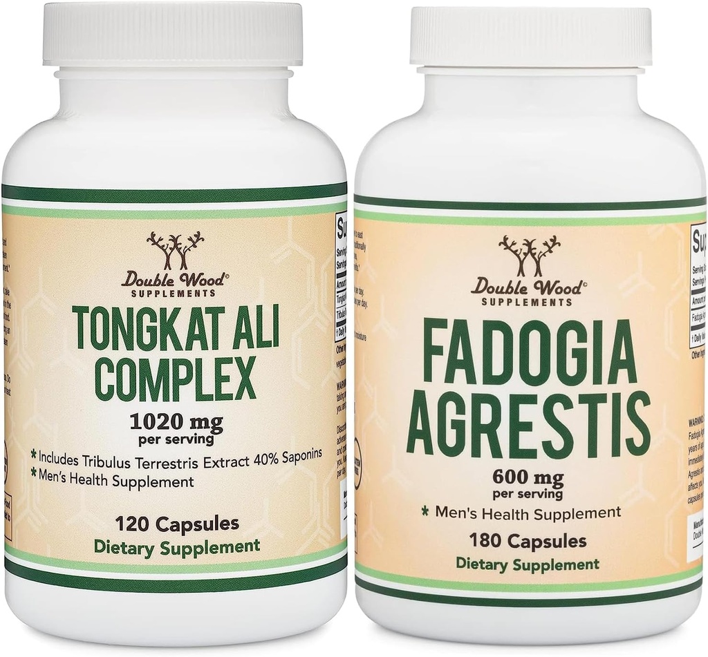 Çift Wood Supplements Tongkat Ali ve Fadogia Agrestis Sche - Men's Health and Athletic Performance