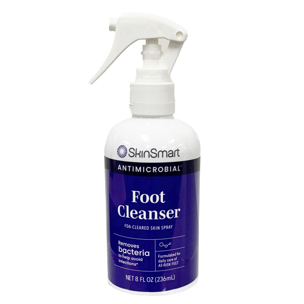 SkinSmart Daily Foot Cleanser για τα πόδια κατά το κίνδυνο, Αφαιρεί τα βακτήρια για να βοηθήσει στην αποφυγή λοιμώξεων, 8 ουγγιά σπρέι