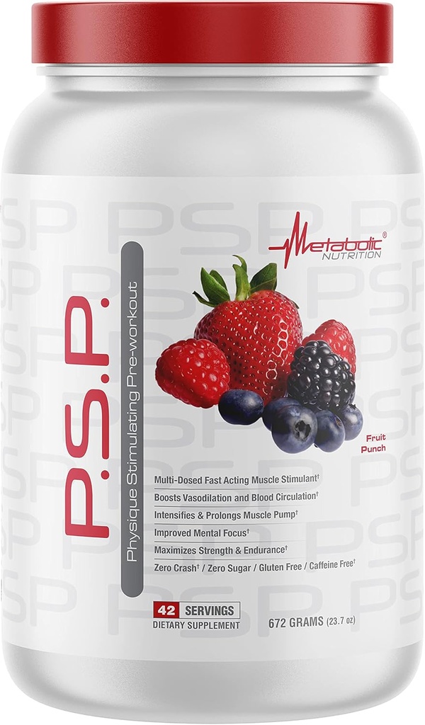 Metabolik Beslenme P.S.P. Fiique Stimulating PreWorkout 672g Zero Sugar Caffeine Free (Fruit Punch)