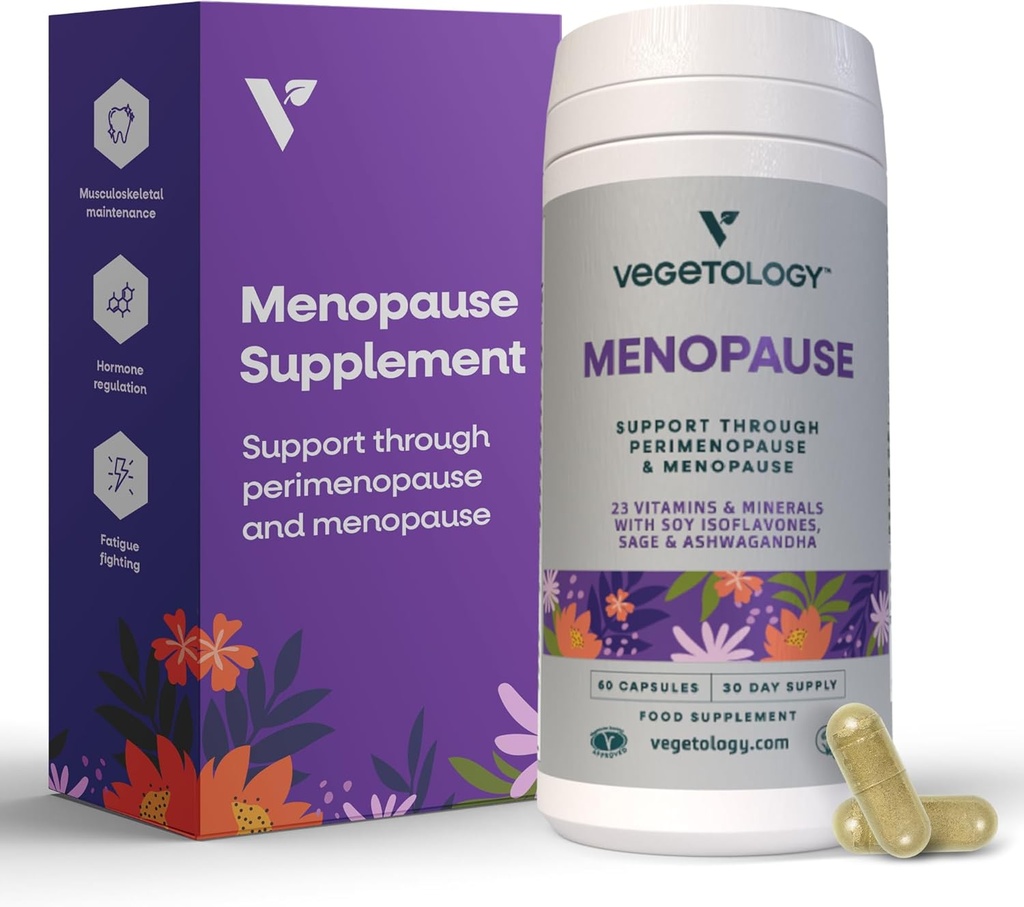 Vegan Menopause Supplements (60 Capsules) - Perimenopause ve Menopause Vitaminleri - Kadın Tamamları - Perimenopause Supplements for Women - Food Supplement - Menopause Supports