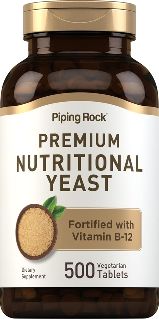 Piping Rock Beslenme Yeast Tabletleri | 500 Pills | Vitamin B12 Kompleksi ile Tanımlanmış | Non-GMO Supplement