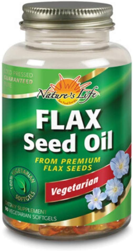 Nature's Life 100% Vegetarian Flax Tohum Yağı Yumuşakgels | 90-Count