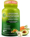 Liposomal Glutathione 500 mg - Active Form L Glutathione (Redük) maksimum Aborpsiyon için - Organik Tüm Gıdalar - Master Antioksi & Detoxifier - Immune & Cardiovascular Destek - 120 sayı