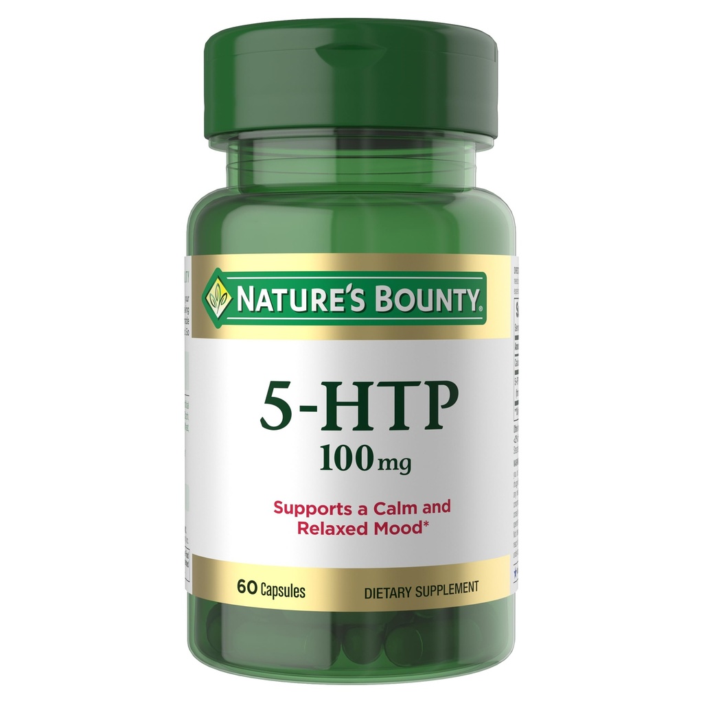 Nature's Bounty 5-HTP Pills ve Diyetsel Supplement, Bir Calm ve Rahatsız Mood, 100 mg, 60 Capsules