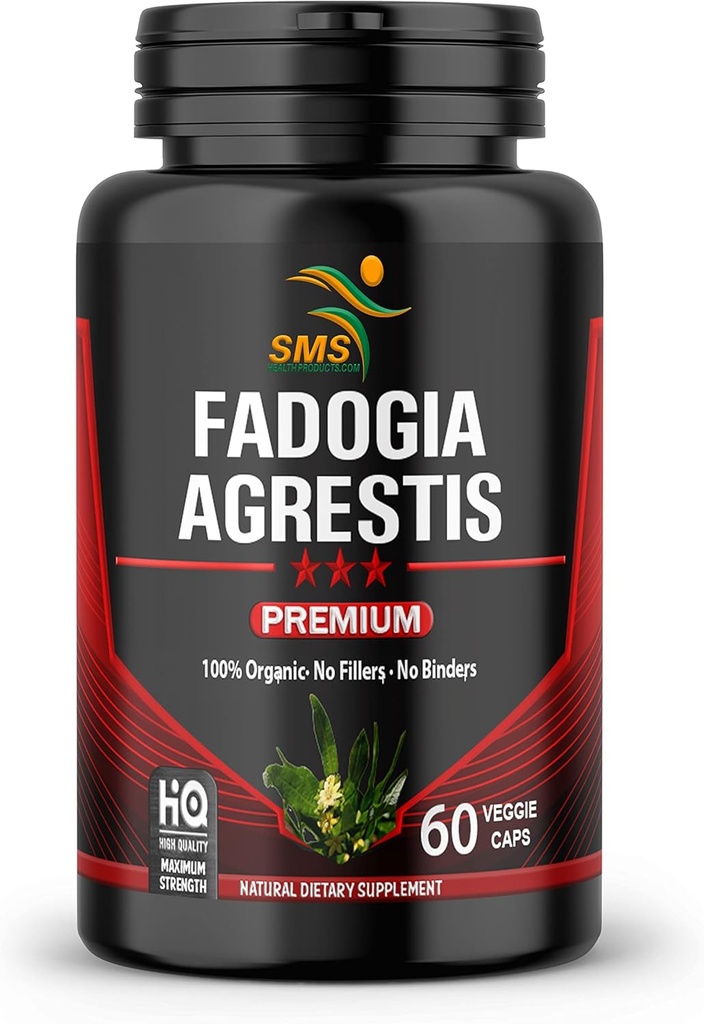 Fadogia Agrestis Extract Pills (Maximum Strength) 1000 mg | Destekler Athletic Performansı, Güçlü, Drive | Organik, Üçüncü Parti Test Edildi, Gluten Free Supplement, 60 Veggie Caps