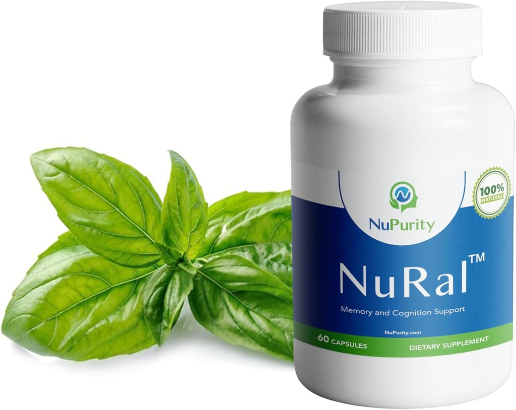 NuRalTM Natural Brain Supplement Boost Memory, Focus and Brain Power with Organic Sage Extracts, Holy Basil, Bacopa Monnieri, Clinically Αποδεδειγμένα Αποτελέσματα