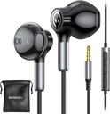 BENEWY Ενσύρματα Earbuds με Μικρόφωνο, Ενσύρματα Earphones in-Ear ακουστικά, Volume Control, Ισχυρό Bass και Clear Audio, 3,5mm Jack Earbuds για iPhone, iPad, Laptop, Computer, MP3