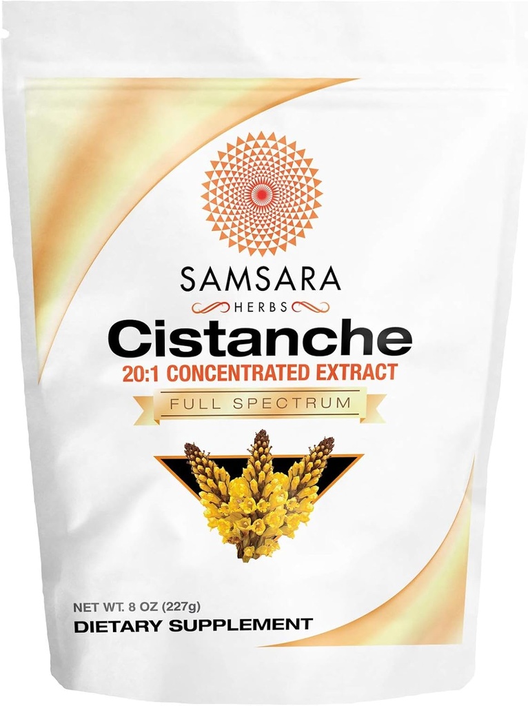 Samsara Herbs Cistanche Extract Toz (8oz) 20:1 Concentration - ABD'de Yapılacak - 3. Parti Test Edildi - Güçlü, Vitality & Mood (Huge 2950 mg Service)
