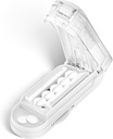 DUBSTAR Pill XS Küçük ve Küçük Piller için Splitter, Küçük veya Büyük Pills için Çok Çeker, Ayarlanabilir Pill Splitter with Centering Device and Blade Guard for Multi Tablets (Clear White)