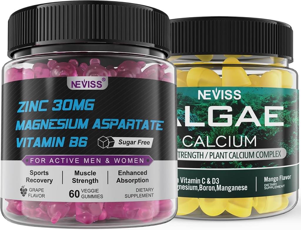 NEVISS Algaeuba Gummies with çinko and Magnezyum Supplement