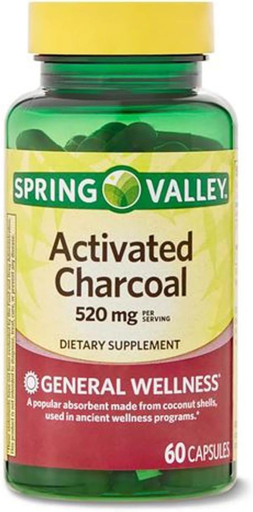 Aktif Charcoal Diyeter Supplement, 520 mg, 60 Kont
