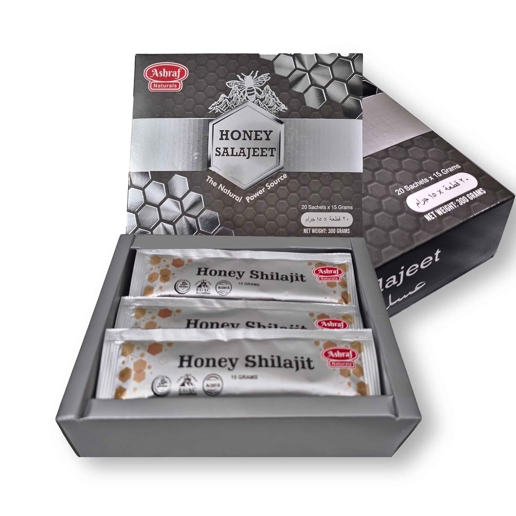 Doğal Shilajit Honey Sticks 15 Gram Her 20 Sticks - Shilajit Machinery with Pure Raw Honey, Fulvic Acid & Trace Minerals, Plant Based Nutrients for Energy, Vitality & Immune Support ||20 Sticks