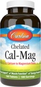Carlson - Chelated Cal-Mag, 2:1 - Magnezyum Oran, Bone Support, Muscle Function & Energy Production, 180 Tablets