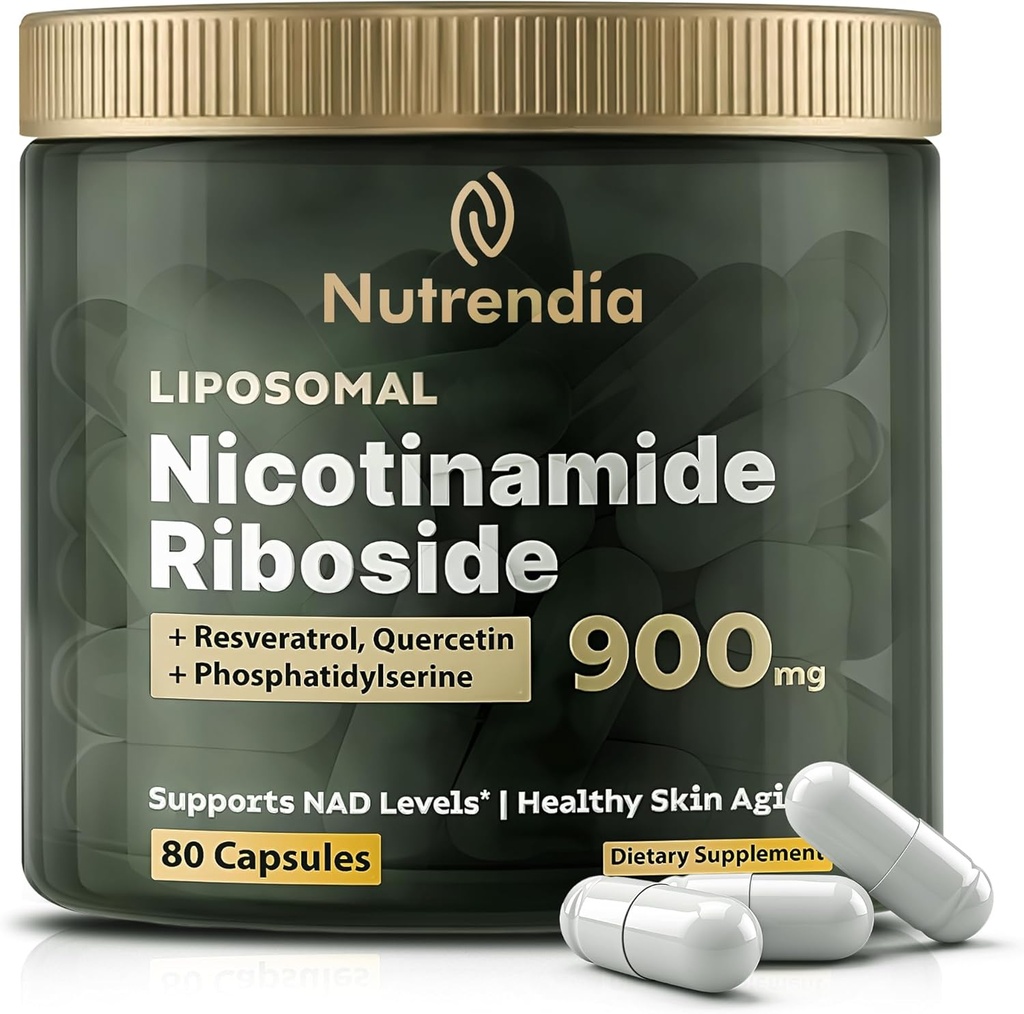 NAD+ Liposomal Nicotinamide Riboside με ρεσβερατρόλη & Quercetin NAD+ – Premium συμπλήρωμα για την καταπολέμηση της γήρανσης, ενισχυμένη ενέργεια, βελτιωμένη εστίαση, κυτταρική υποστήριξη – 80 κάψουλες υψηλής καθαρότητας-900mg