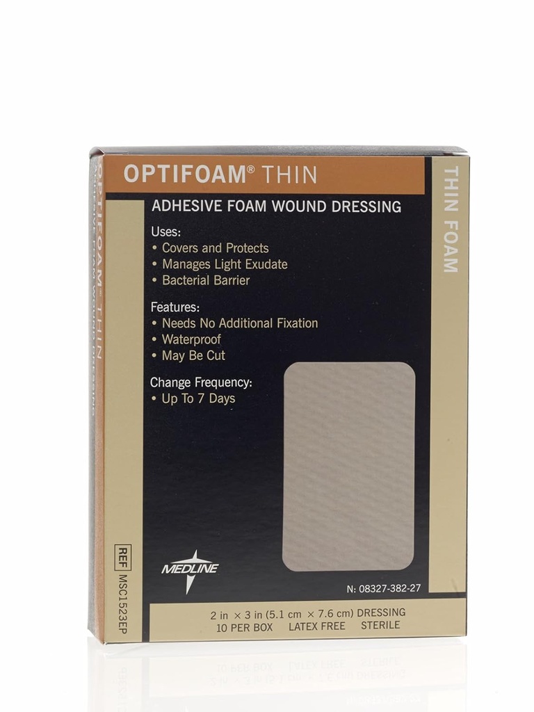 Medline Optifoam İnce Yapıştırıcı Elbiseleri, 2" x 3" (Paketi 10)