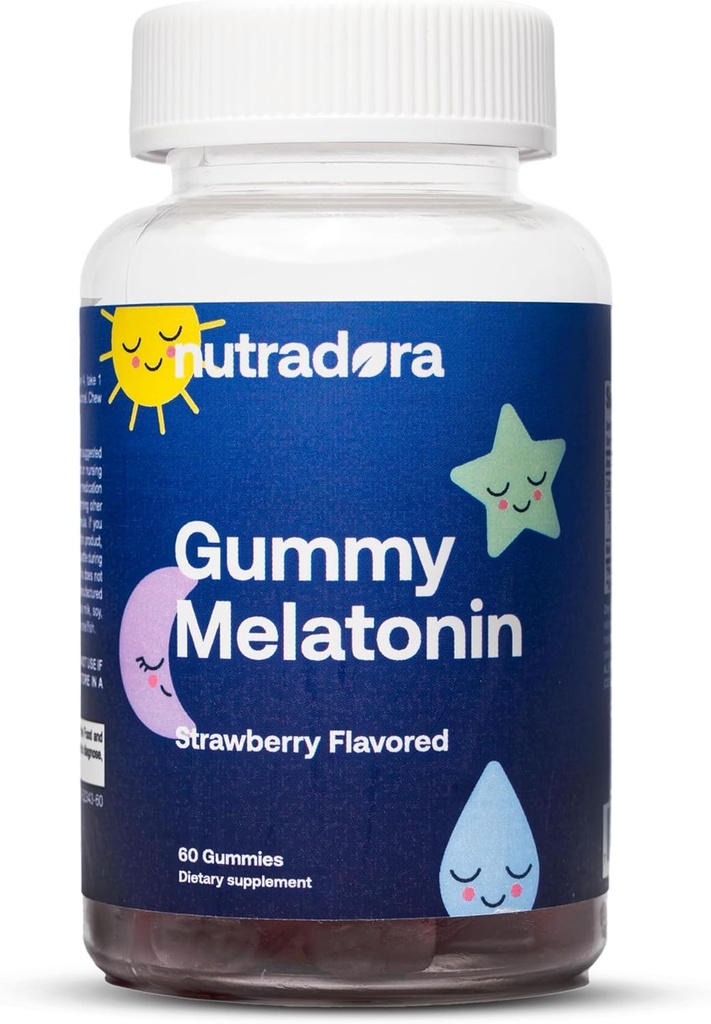 Melatonin Kids Sleep Gummies - Çocuklar ve Yetişkinler için Uyku Gummies Uyku, Uyanma, Rahatlama, Gelişmiş Uyku Mükemmelliği, Strawberry Flavor, ABD'de Yapılan 60 Gummies