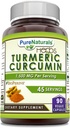 Καθαρά φυσικά Κουρκουμίνη Turmeric με Bioperine 2250 mg ανά συμπλήρωμα σερβιρίσματος 