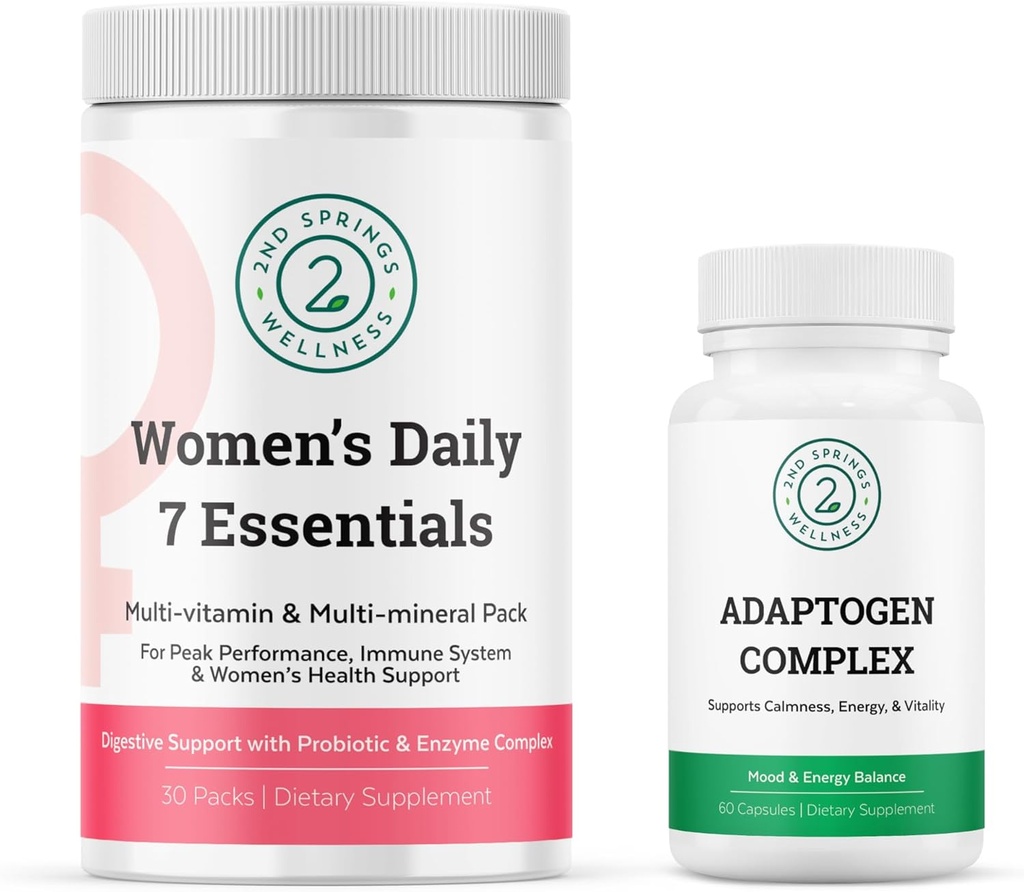 Kadınların Günlük 7 Essentials & Adaptogen Kompleksi Sche - Kadınlar için Optimal Sağlık Desteği ile Stres Adaptasyon Desteğiyle Çokvitamin Paketi Tamamlandı