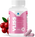 Dr. Robaina Women's Daily Vaginal Probiyotik + Cranberry & Pineapple, 5 B CFU Lactobacillus (rhamnosus, reuteri, gazseri, crispatus), PH Balance & Odor Control, C & B-12, 30 Vegan Capsules